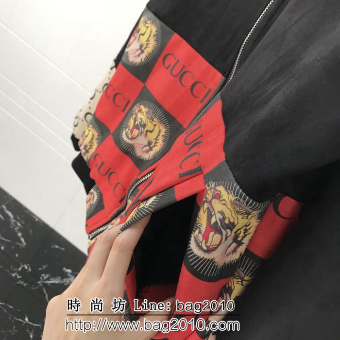 GUCCI古馳 18ss秋冬新款 雙G小logo 羅紋拼色鹿皮絨 加絨夾克外套 情侶款 ydi1948